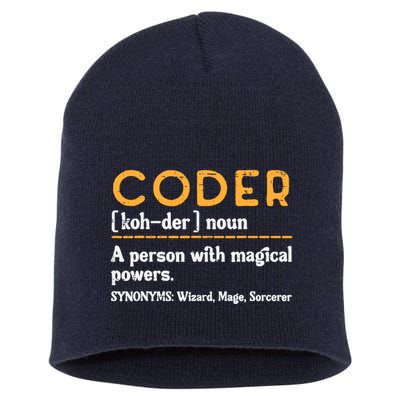 Coder Definiton It Programmer Software Developer Short Acrylic Beanie