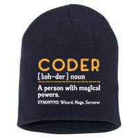 Coder Definiton It Programmer Software Developer Short Acrylic Beanie