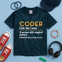 Coder Definiton It Programmer Software Developer Kids Tie-Dye T-Shirt