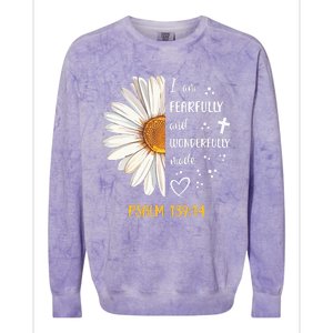 Cute Daisy I Am Fearfully And Wonderfully Made Psalm 13914 Colorblast Crewneck Sweatshirt