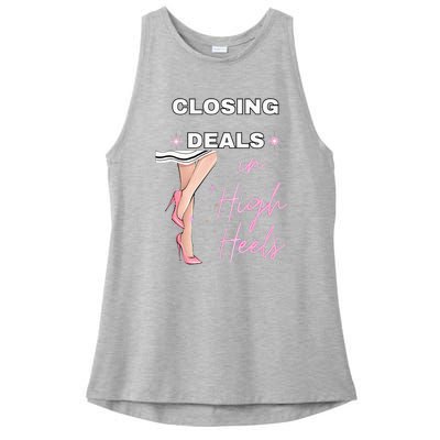 Closing Deals In Heels 2 Ladies PosiCharge Tri-Blend Wicking Tank