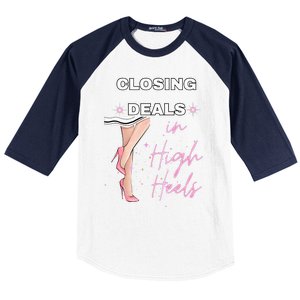 Closing Deals In Heels 2 Baseball Sleeve Shirt