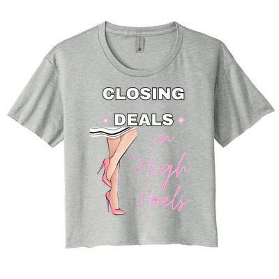 Closing Deals In Heels 2 Women's Crop Top Tee