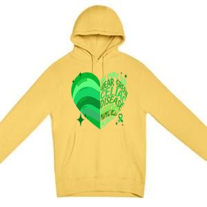 Celiac Disease In May We Wear Green Warrior Supporter Heart Gift Premium Pullover Hoodie