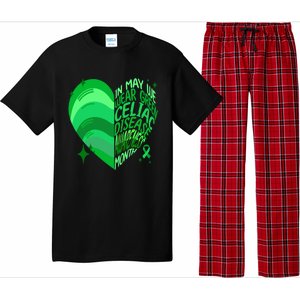 Celiac Disease In May We Wear Green Warrior Supporter Heart Gift Pajama Set