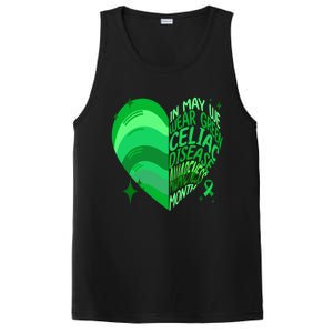 Celiac Disease In May We Wear Green Warrior Supporter Heart Gift PosiCharge Competitor Tank