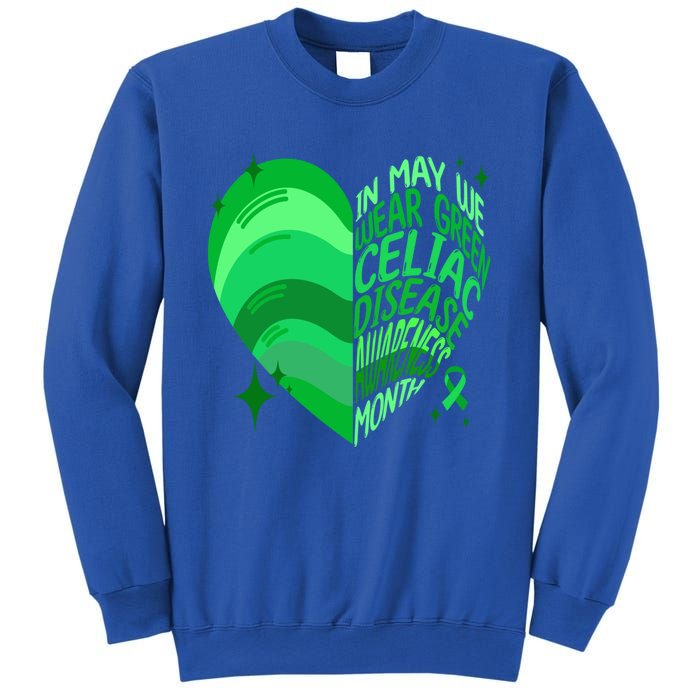 Celiac Disease In May We Wear Green Warrior Supporter Heart Gift Sweatshirt