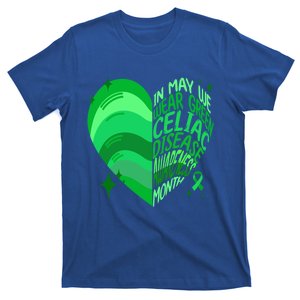 Celiac Disease In May We Wear Green Warrior Supporter Heart Gift T-Shirt