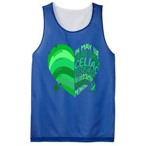 Celiac Disease In May We Wear Green Warrior Supporter Heart Gift Mesh Reversible Basketball Jersey Tank