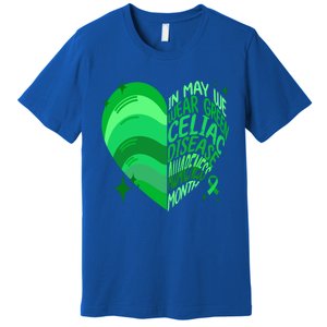 Celiac Disease In May We Wear Green Warrior Supporter Heart Gift Premium T-Shirt