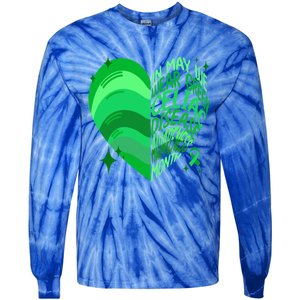 Celiac Disease In May We Wear Green Warrior Supporter Heart Gift Tie-Dye Long Sleeve Shirt