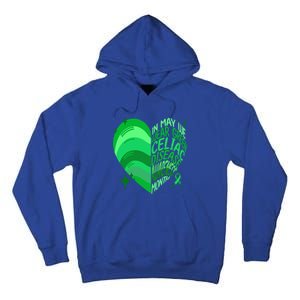 Celiac Disease In May We Wear Green Warrior Supporter Heart Gift Tall Hoodie