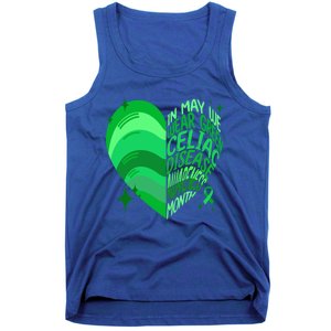 Celiac Disease In May We Wear Green Warrior Supporter Heart Gift Tank Top