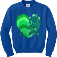 Celiac Disease In May We Wear Green Warrior Supporter Heart Gift Kids Sweatshirt