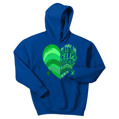 Celiac Disease In May We Wear Green Warrior Supporter Heart Gift Kids Hoodie