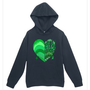 Celiac Disease In May We Wear Green Warrior Supporter Heart Gift Urban Pullover Hoodie