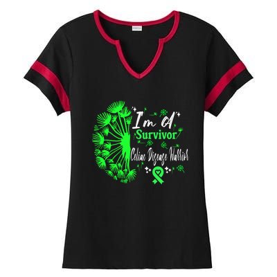 Celiac Disease IM A Survivor Green Ribbon Warrior Fighter Gift Ladies Halftime Notch Neck Tee