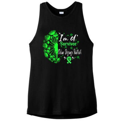 Celiac Disease IM A Survivor Green Ribbon Warrior Fighter Gift Ladies PosiCharge Tri-Blend Wicking Tank