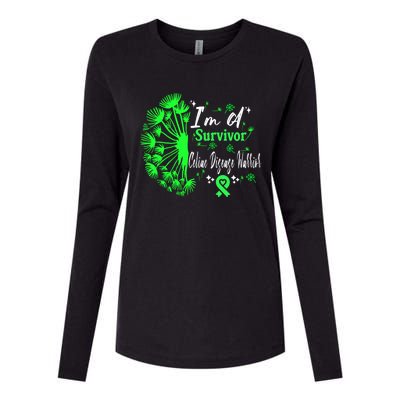 Celiac Disease IM A Survivor Green Ribbon Warrior Fighter Gift Womens Cotton Relaxed Long Sleeve T-Shirt