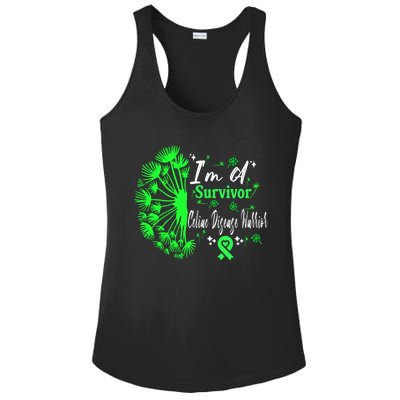 Celiac Disease IM A Survivor Green Ribbon Warrior Fighter Gift Ladies PosiCharge Competitor Racerback Tank