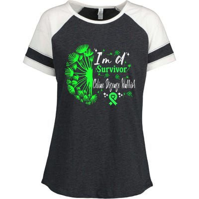 Celiac Disease IM A Survivor Green Ribbon Warrior Fighter Gift Enza Ladies Jersey Colorblock Tee