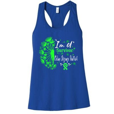 Celiac Disease IM A Survivor Green Ribbon Warrior Fighter Gift Women's Racerback Tank