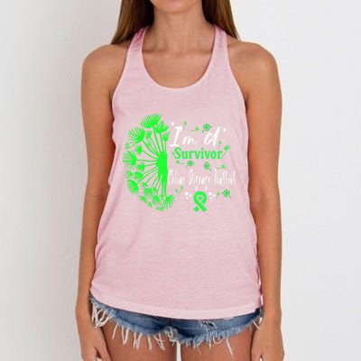 Celiac Disease IM A Survivor Green Ribbon Warrior Fighter Gift Women's Knotted Racerback Tank