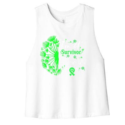 Celiac Disease IM A Survivor Green Ribbon Warrior Fighter Gift Women's Racerback Cropped Tank