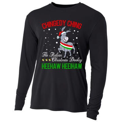 Christmas Donkey Italian Xmas Gifts  Cooling Performance Long Sleeve Crew