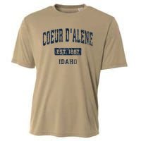 Coeur DAlene Idaho Id Vintage Established Cooling Performance Crew T-Shirt