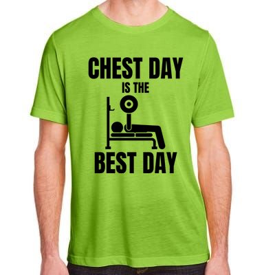 Chest Day Is The Best Day Bench Press Gym Rat Workout Lover Gift Adult ChromaSoft Performance T-Shirt