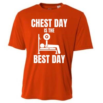 Chest Day Is The Best Day Bench Press Gym Rat Workout Lover Gift Cooling Performance Crew T-Shirt