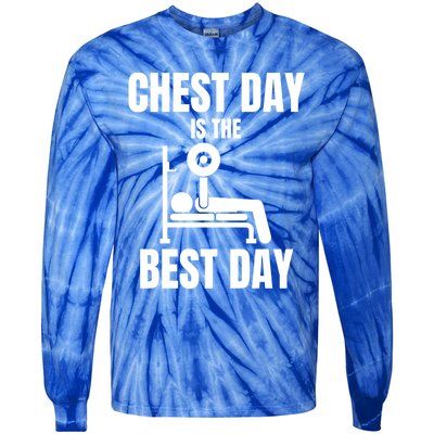 Chest Day Is The Best Day Bench Press Gym Rat Workout Lover Gift Tie-Dye Long Sleeve Shirt