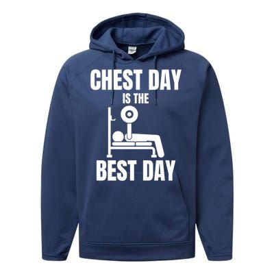 Chest Day Is The Best Day Bench Press Gym Rat Workout Lover Gift Performance Fleece Hoodie