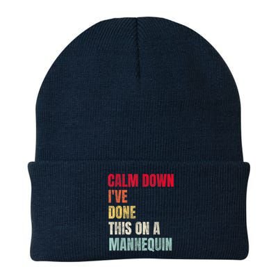 Calm Down I've Done This On A Mannequin Funny Vintage Knit Cap Winter Beanie