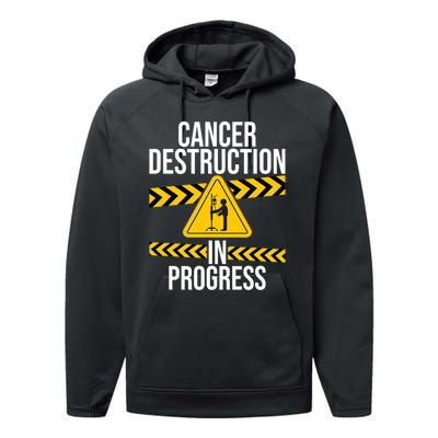 Cancer Destruction In Progress Cancer Survivor Fighter Performance Fleece Hoodie