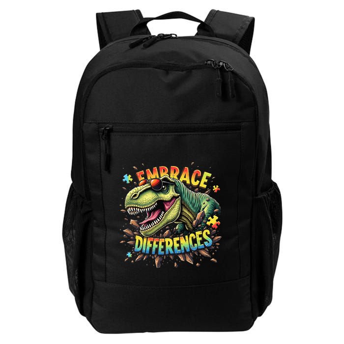 Cool Dinosaur Inclusion Puzzle Trex Embrace Differences Daily Commute Backpack