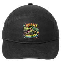 Cool Dinosaur Inclusion Puzzle Trex Embrace Differences 7-Panel Snapback Hat