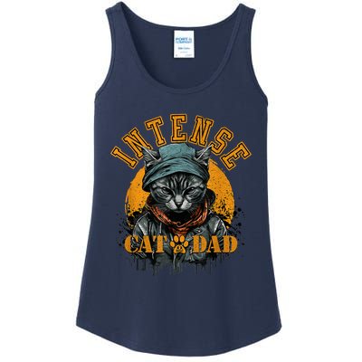 CAT DAD INSTENSE Cats And Kittens Design Ladies Essential Tank