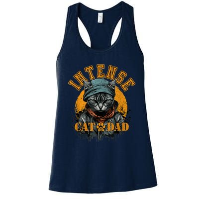 CAT DAD INSTENSE Cats And Kittens Design Women's Racerback Tank