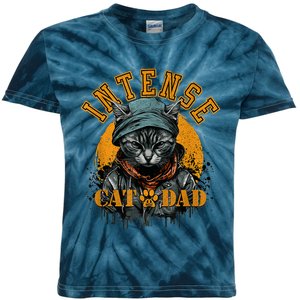 CAT DAD INSTENSE Cats And Kittens Design Kids Tie-Dye T-Shirt