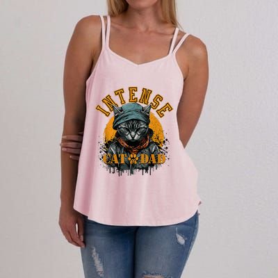 CAT DAD INSTENSE Cats And Kittens Design Women's Strappy Tank