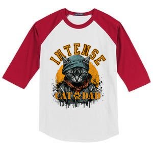 CAT DAD INSTENSE Cats And Kittens Design Kids Colorblock Raglan Jersey