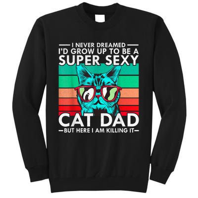 Cat Dad I Never Dreamed ID Grow Up O Be Super Sexy Cat Dad Tall Sweatshirt