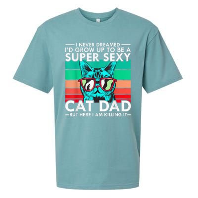 Cat Dad I Never Dreamed ID Grow Up O Be Super Sexy Cat Dad Sueded Cloud Jersey T-Shirt