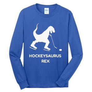 Cute Dinosaur Ice Hockey Trex Funny Ice Hockey Tall Long Sleeve T-Shirt