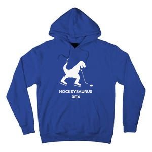 Cute Dinosaur Ice Hockey Trex Funny Ice Hockey Tall Hoodie