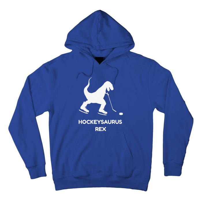 Cute Dinosaur Ice Hockey Trex Funny Ice Hockey Tall Hoodie