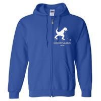 Cute Dinosaur Ice Hockey Trex Funny Ice Hockey Full Zip Hoodie