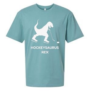 Cute Dinosaur Ice Hockey Trex Funny Ice Hockey Sueded Cloud Jersey T-Shirt